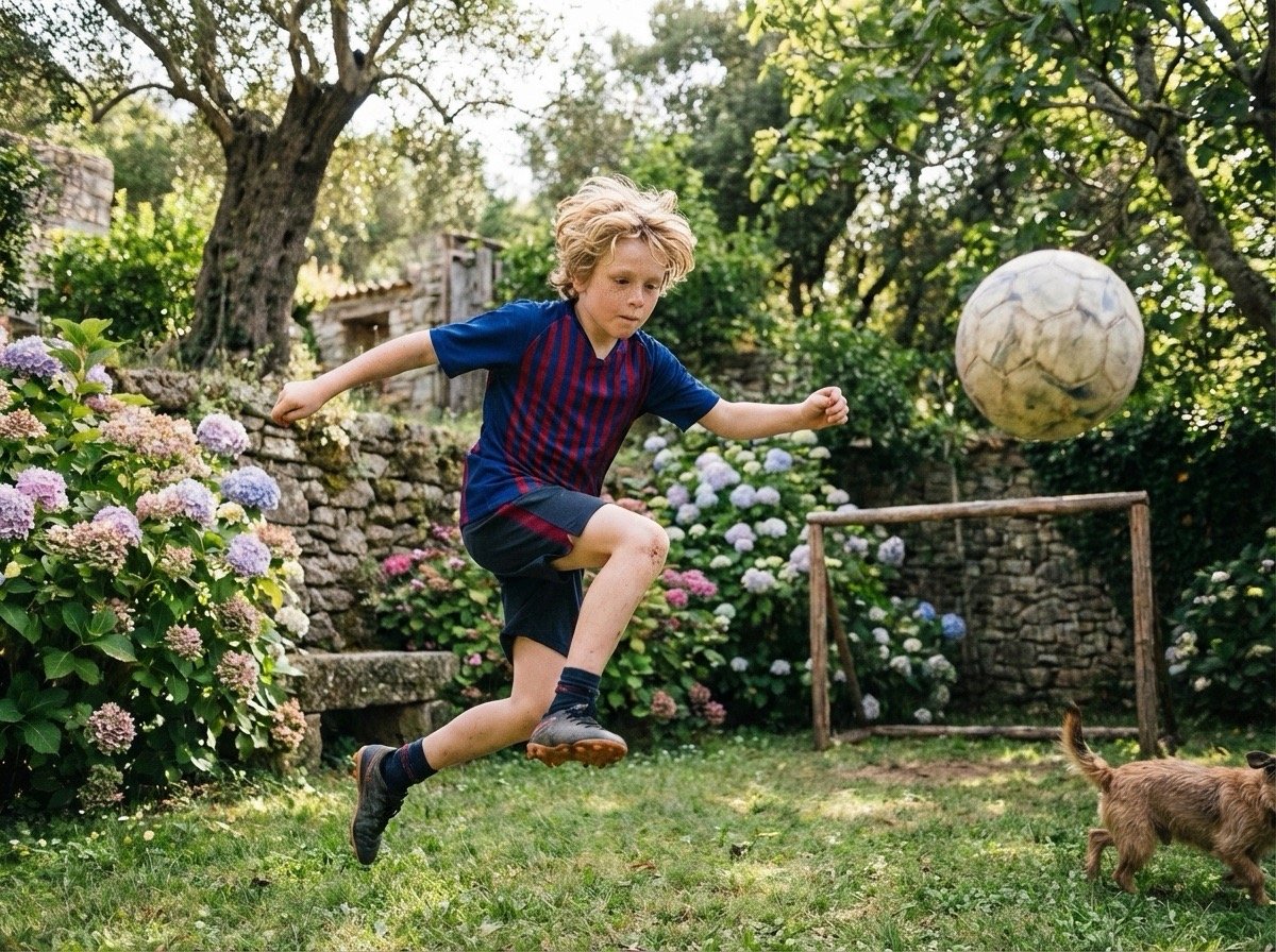 Youth soccer player practicing wall juggling drills for better ball control